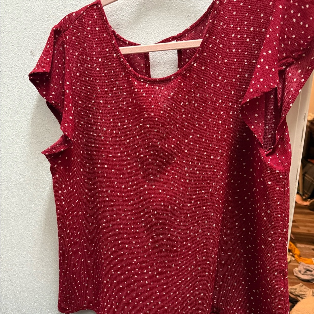Red Polka Dot Women's Top
